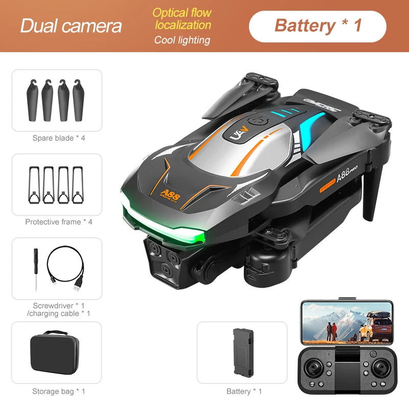 Xiaomi 10000M A88 Drone Professional 8K GPS Dual Camera 5G Obstacle Avoidance Optical Flow Positioning Brushless Upgraded RC 