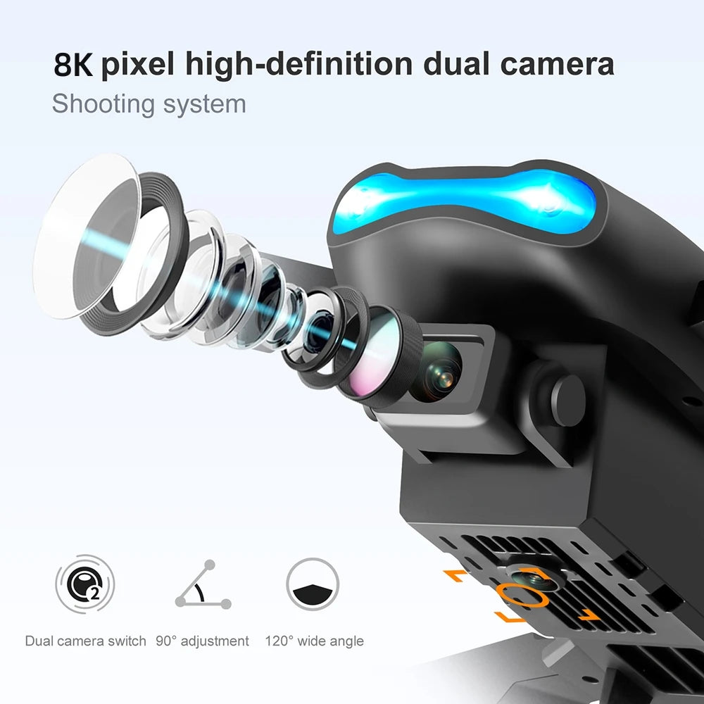 Xiaomi E99 Pro RC Drone Quadcopter Remote Control Handle Wide Angle Dual HD 8K Photography Drone 5G WIFI FPV Foldable Helicopter
