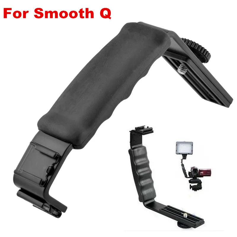 2 in 1 Mini Tripod+L Bracket Stand with 2 Hot Shoe for Zhiyun Smooth Q 4/DJI OM 4 OSMO Mobile2 /Feiyu Gimbal/By-Mm1 Microphone