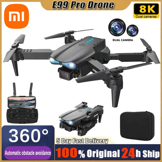 Xiaomi E99 Pro RC Drone Quadcopter Remote Control Handle Wide Angle Dual HD 8K Photography Drone 5G WIFI FPV Foldable Helicopter